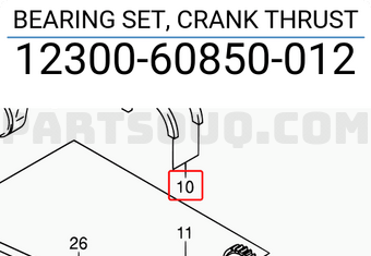 Suzuki 1230060850012 BEARING SET, CRANK THRUST