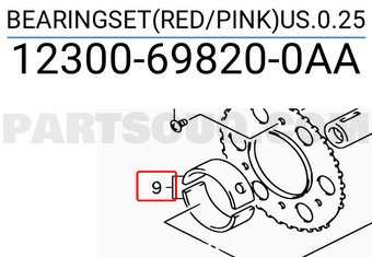 Suzuki 12300698200AA BEARINGSET(RED/PINK)US.0.25