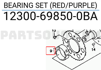 Suzuki 12300698500BA BEARING SET (RED/PURPLE)