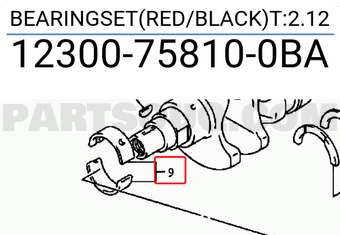 Suzuki 12300758100BA BEARINGSET(RED/BLACK)T:2.12