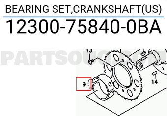 Suzuki 12300758400BA BEARING SET,CRANKSHAFT(US)