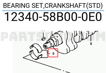 Suzuki 1234058B000E0 BEARING SET,CRANKSHAFT(STD)