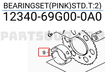 Suzuki 1234069G000A0 BEARINGSET(PINK)STD.T:2)