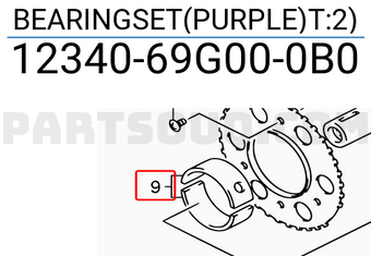 Suzuki 1234069G000B0 BEARINGSET(PURPLE)T:2)