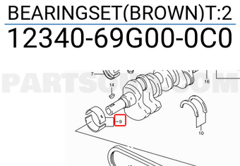 Suzuki 1234069G000C0 BEARINGSET(BROWN)T:2