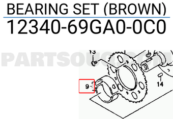 Suzuki 1234069GA00C0 BEARING SET (BROWN)