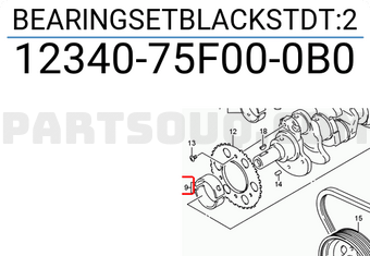 Suzuki 1234075F000B0 BEARINGSETBLACKSTDT:2