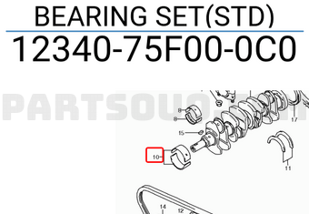 Suzuki 1234075F000C0 BEARING SET(STD)