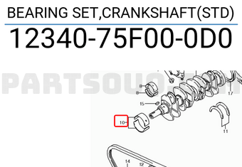 Suzuki 1234075F000D0 BEARING SET,CRANKSHAFT(STD)