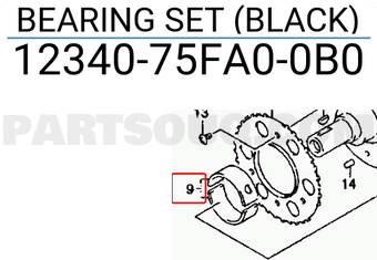 Suzuki 1234075FA00B0 BEARING SET (BLACK)