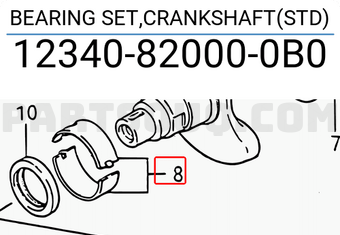 Suzuki 12340820000B0 BEARING SET,CRANKSHAFT(STD)