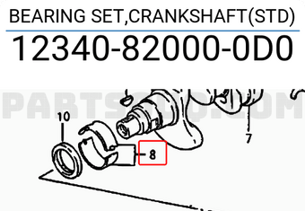 Suzuki 12340820000D0 BEARING SET,CRANKSHAFT(STD)