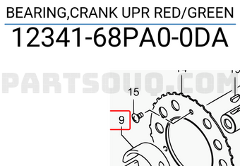 Suzuki 1234168PA00DA BEARING,CRANK UPR RED/GREEN