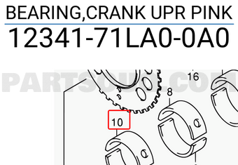 Suzuki 1234171LA00A0 BEARING,CRANK UPR PINK