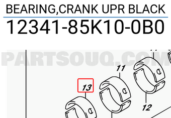 Suzuki 1234185K100B0 BEARING,CRANK UPR BLACK