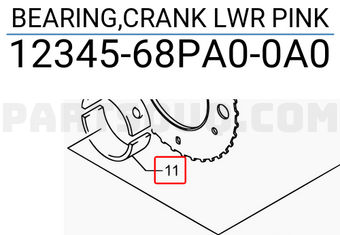 Suzuki 1234568PA00A0 BEARING,CRANK LWR PINK