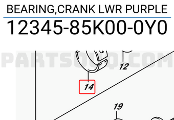Suzuki 1234585K000Y0 BEARING,CRANK LWR PURPLE