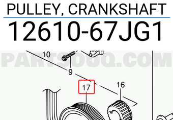 Suzuki 1261067JG1 PULLEY, CRANKSHAFT