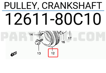 Suzuki 1261180C10 PULLEY, CRANKSHAFT