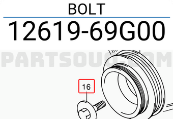 Suzuki 1261969G00 BOLT