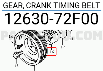 Suzuki 1263072F00 GEAR, CRANK TIMING BELT