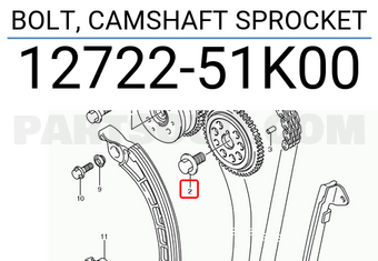 Suzuki 1272251K00 BOLT, CAMSHAFT SPROCKET
