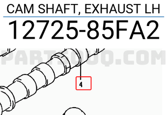 Suzuki 1272585FA2 CAM SHAFT, EXHAUST LH
