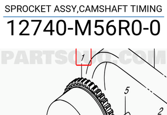 Suzuki 12740M56R00 SPROCKET ASSY,CAMSHAFT TIMING