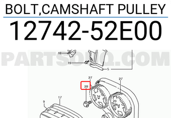 Suzuki 1274252E00 BOLT,CAMSHAFT PULLEY
