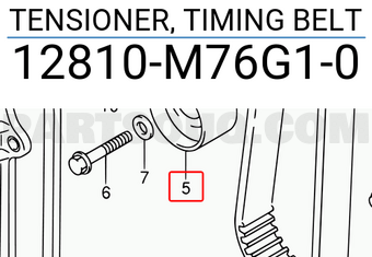 Suzuki 12810M76G10 TENSIONER, TIMING BELT