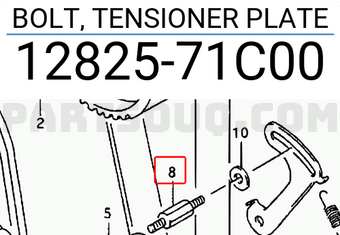 Suzuki 1282571C00 BOLT, TENSIONER PLATE
