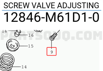 Suzuki 12846M61D10 SCREW VALVE ADJUSTING