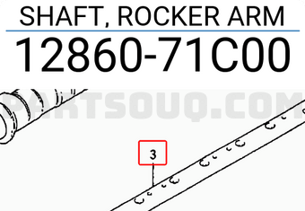 Suzuki 1286071C00 SHAFT, ROCKER ARM