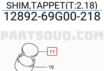Suzuki 1289269G00218 SHIM,TAPPET(T:2.18)