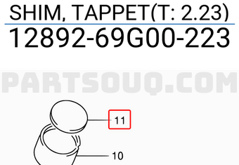 Suzuki 1289269G00223 SHIM, TAPPET(T: 2.23)