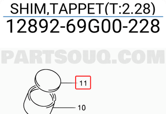 Suzuki 1289269G00228 SHIM,TAPPET(T:2.28)