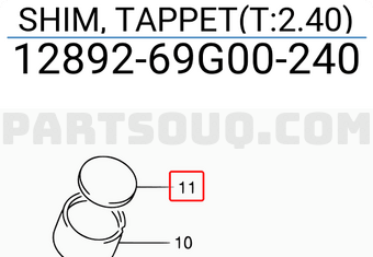 Suzuki 1289269G00240 SHIM, TAPPET(T:2.40)