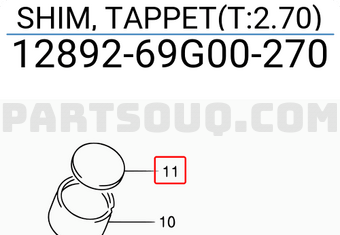 Suzuki 1289269G00270 SHIM, TAPPET(T:2.70)
