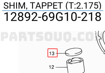 Suzuki 1289269G10218 SHIM, TAPPET (T:2.175)