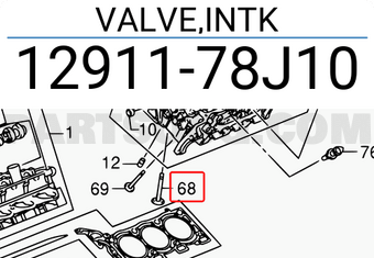 Suzuki 1291178J10 VALVE,INTK