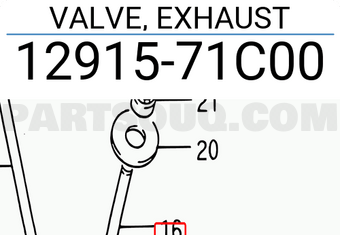 Suzuki 1291571C00 VALVE, EXHAUST