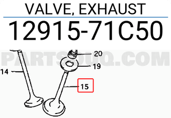 Suzuki 1291571C50 VALVE, EXHAUST