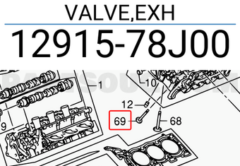 Suzuki 1291578J00 VALVE,EXH