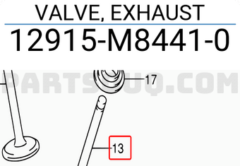 Suzuki 12915M84410 VALVE, EXHAUST