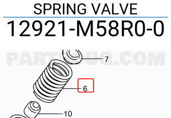 Suzuki 12921M58R00 SPRING VALVE