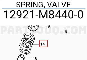 Suzuki 12921M84400 SPRING, VALVE