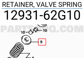 Suzuki 1293162G10 RETAINER, VALVE SPRING
