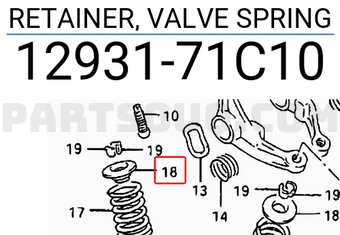 Suzuki 1293171C10 RETAINER, VALVE SPRING