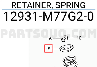 Suzuki 12931M77G20 RETAINER, SPRING