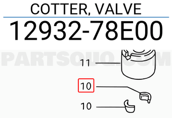 Suzuki 1293278E00 COTTER, VALVE